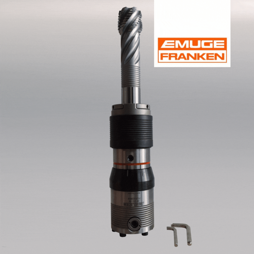 Tarod M64, echipat cu o mandrină tip HF pentru filetarea pieselor mari